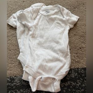 Gerber White Baby Onesies (4)- 0-3 Mos.